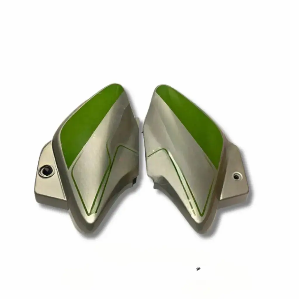 Side Panel For Hero Splendor Ismart | Type1 | Silver & Green Colour