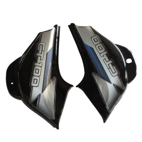 Side Panel / Side Cowl Set Fit For Bajaj Ct-100 Black (blue Sticker)