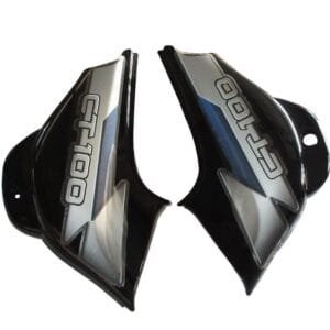 Side Panel / Side Cowl Set Fit For Bajaj Ct-100 Black (blue Sticker)