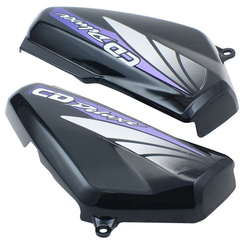 Side Panel / Side Cowl Set Fit For Hero Cd-deluxe New Model Black (blue Sticker)