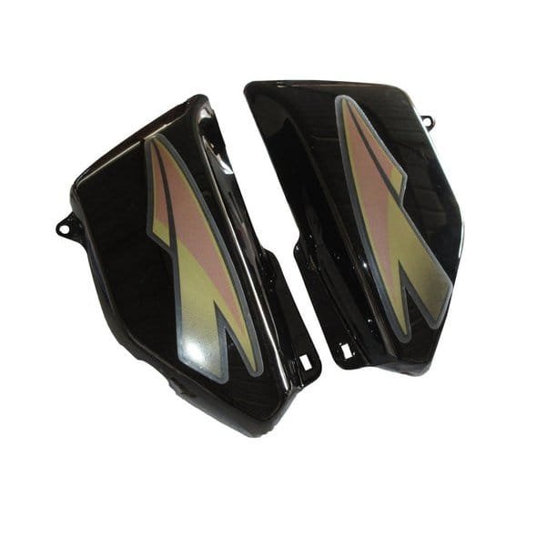 Side Panel / Side Cowl Set Fit For Hero Cd-deluxe Old Model (spld. Type) Black (golden Sticker)