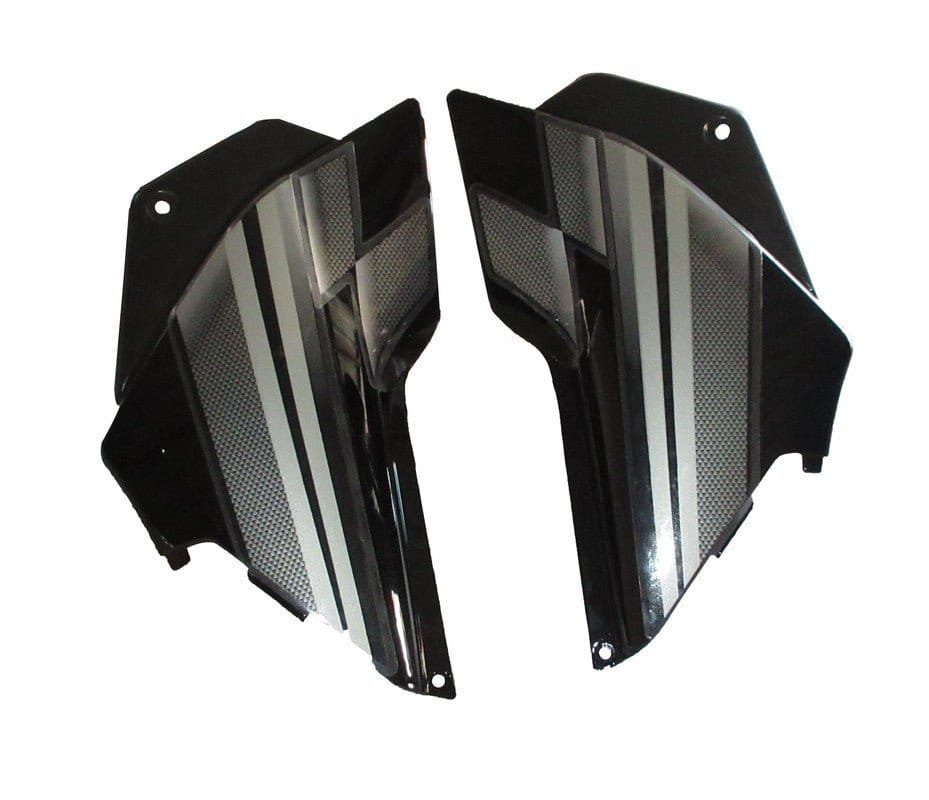 Side Panel / Side Cowl Set Fit For Hero Glamour Latest Black Colour For Silver Bike