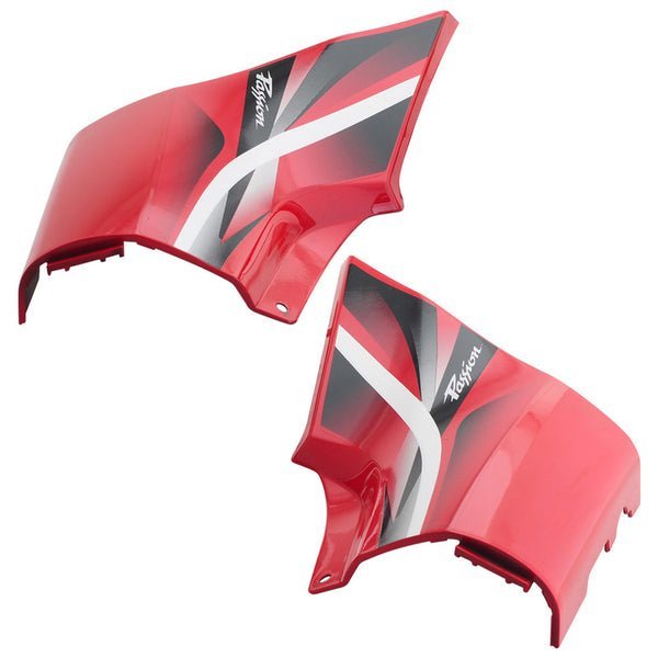 Side Panel / Side Cowl Set Fit For Hero Passion Pro Type 3 Sports Red Colour For Black Bike (red Sticker)