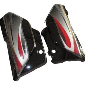 Side Panel / Side Cowl Set Fit For Hero Splendor New Model Black- Red Sticker (black Alloy Wheels)