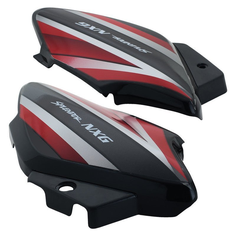 Side Panel / Side Cowl Set Fit For Hero Splendor Nxg Latest (new Graphics) Black (red Sticker)