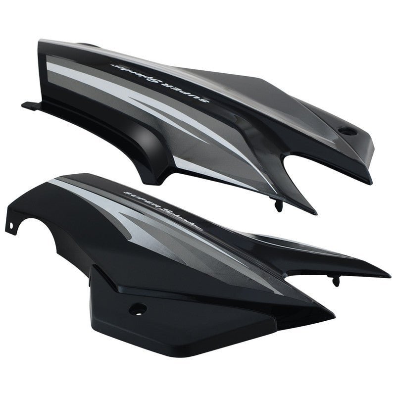 Side Panel / Side Cowl Set Fit For Hero Super Splendor Latest (type-2) Black (grey Sticker)