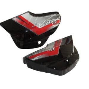 Side Panel / Side Cowl Set Fit For Tvs Victor Gx Black (red Sticker)