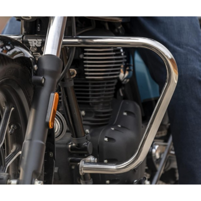 Silver Trapezium Engine Guard For Royal Enfield Goan Classic | Meteor 350 | Classic 350 | All New Bullet 350 | Accessories