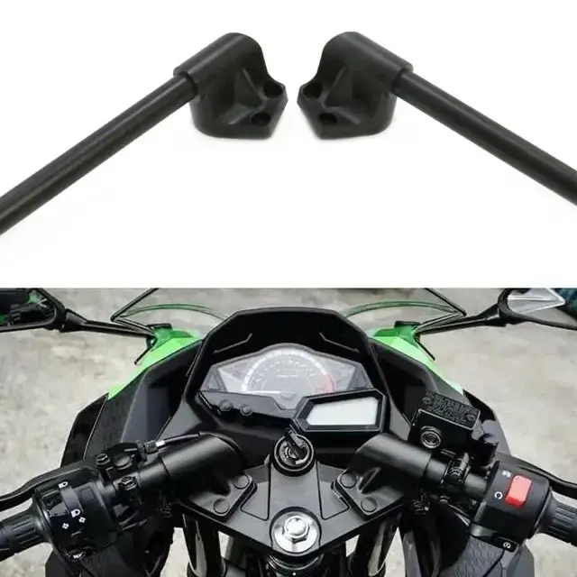 Split Handlebar Handle Bar For KAWASAKI Ninja 300 300R 250 250R EX250 Motorcycle Black Aluminum | RKD