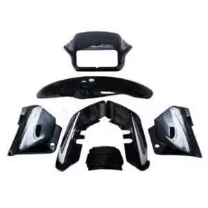 Black & Silver Full Body Kit For Hero Splendor Plus U02