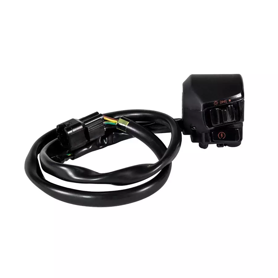 Uno Minda Handle Bar Switch - Right Side - Self Start - 5 Pin Male Coupler, 2 Short Wires for Hero Karizma ZMR (Black) (SW-0660Ae)