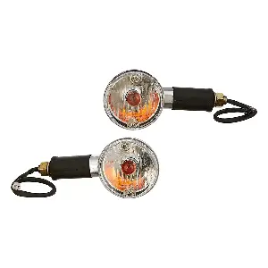 Uno Minda Il-7017h Natural Lens Blinker Lamp Assembly Front For Royal Enfield Bullet Classic (set Of 2 Pcs)