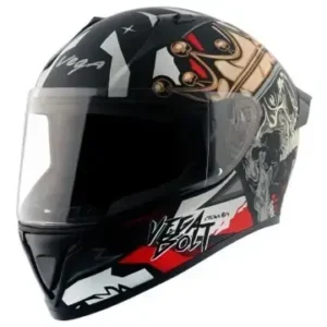 Vega Bolt Crown Men Dull Black Red Helmet