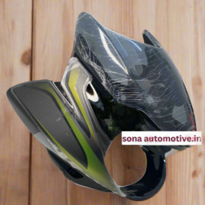 VISOR FOR DISCOVER 125/ 150 2011 3D TYPE BLACK WITH GREEN STICKER WITH WIND SHIELD